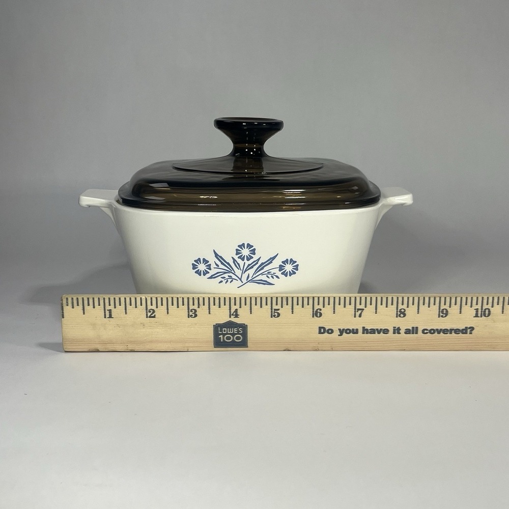 Vintage 1960's Corning Ware Blue Cornflower Casserole Dish 1 3/4QT w/ lid U.S.A. - Picture 12 of 14